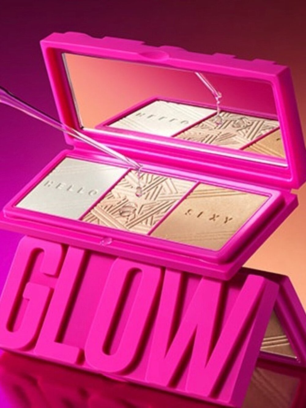 NOT For Sale Glamglow GLOWPOWDER+ Brush + Stickers.--Highlight Soften and Glow